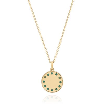 Jewelry Anna Beck Designs  | Turquoise Inset Circle Pendant Necklace