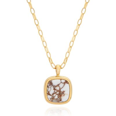 Jewelry Anna Beck Designs  | White Buffalo Turquoise Cushion Pendant Necklace