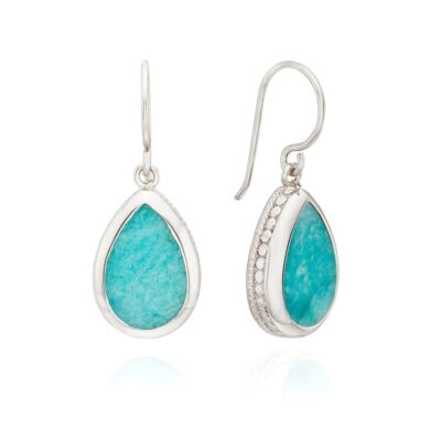 Jewelry Anna Beck Designs  | Amazonite Drop Earrings-Silver