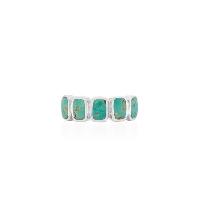 Jewelry Anna Beck Designs  | Turquoise Multi-Cushion Ring-Silver